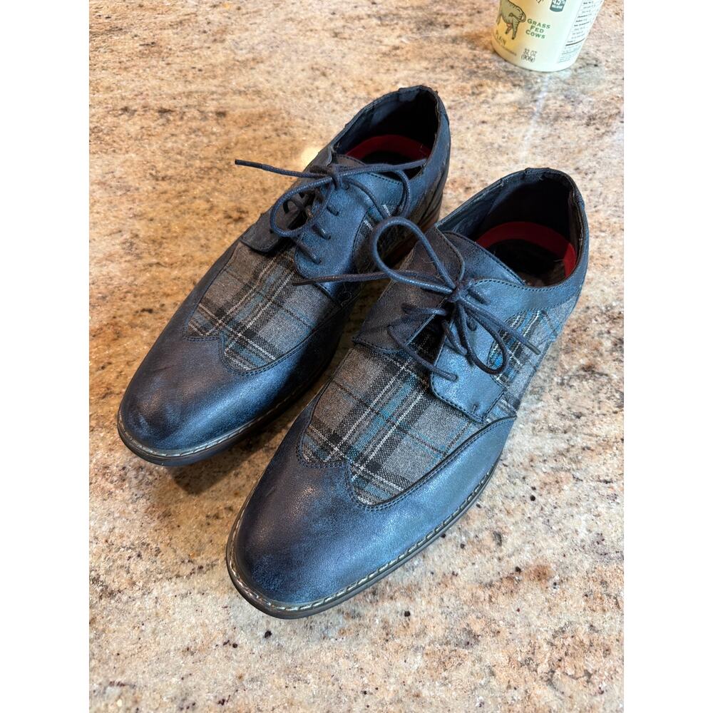 Ferro Aldo Brown Plaid Oxfords by Unknown